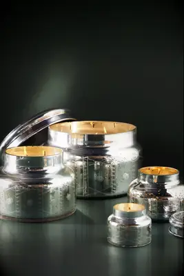 Silver luxury candles