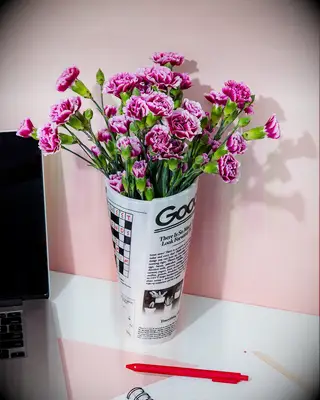 Newspaper themed vase