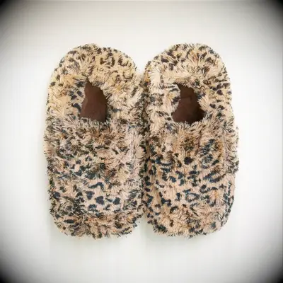 Heated fuzzy slippers