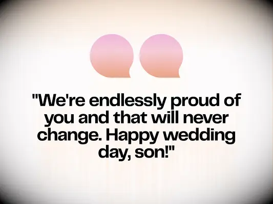 Proud of son wedding day message