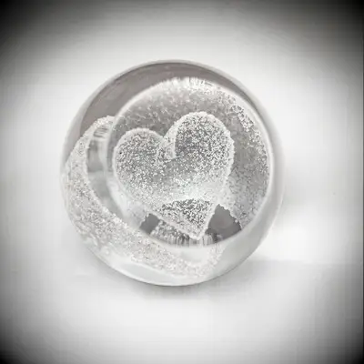 Small crystal heart paperweight 25th anniversary gift