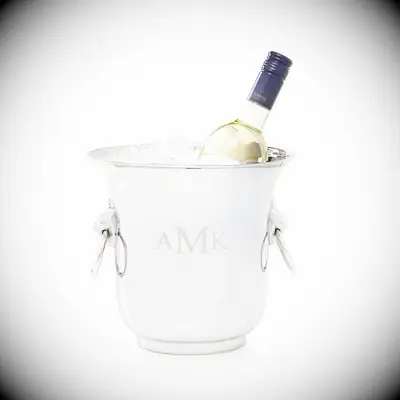 Monogrammed Silver Ice Bucket from Mark and Graham for the best 25th wedding anniversary
