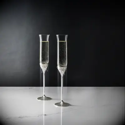 Love knot champagne flutes 25th anniversary gift