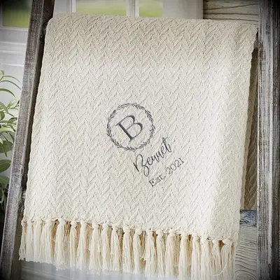 Personalized embroidered blanket from Personalization Mall