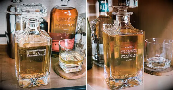 Personalized decanter set 25th anniversary gift