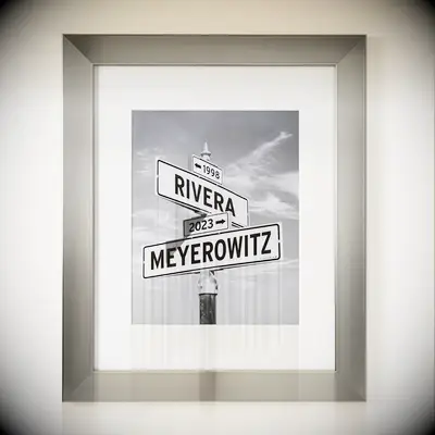 Custom street sign wall art 25th anniversary gift