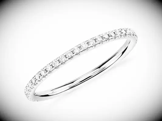 White gold micropavé diamond stacking ring 25th anniversary gift idea
