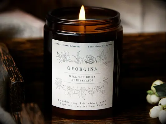 Custom candle cheap bridesmaid proposal idea