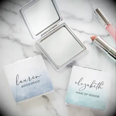 Custom bridesmaid compact mirror