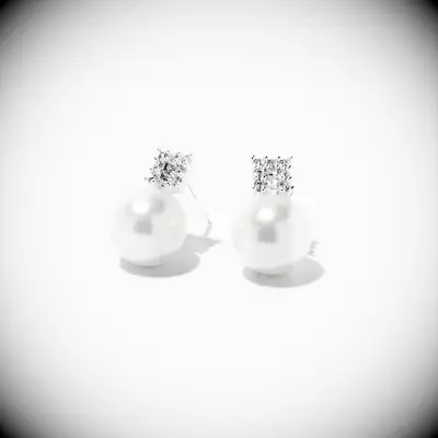 Pearl stud earrings