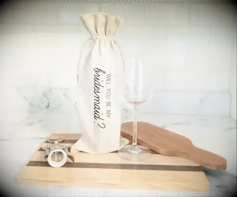 Canvas wine bag bridesmaid proposal gift