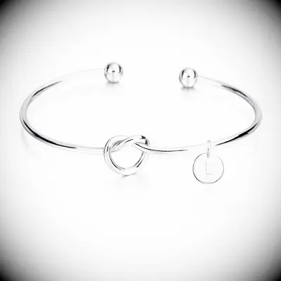 Silver initial knot bracelet