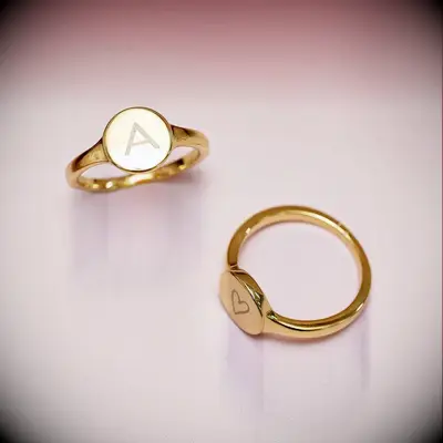 Engraved gold rings