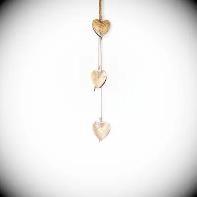 Heart trio wind chimes 21st anniversary gift