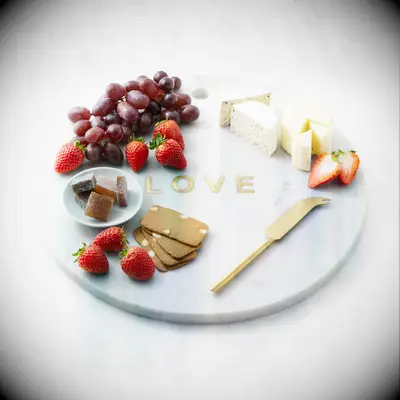 Marble and brass cheese board 21st anniversary gift