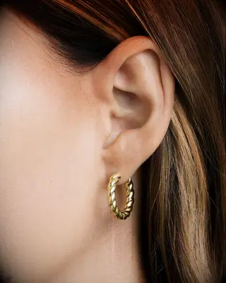 Gorjana gold plated brass earrings 21st anniversary gift