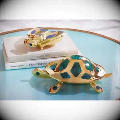 Brass turtle box 21st anniversary gift