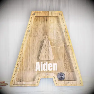 Monogrammed piggy bank ring bearer gift