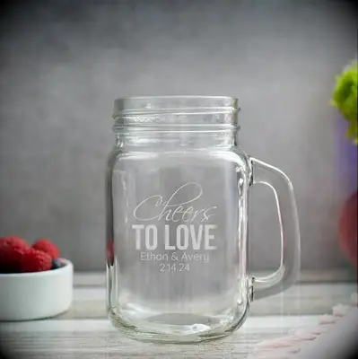 Custom mason jar wedding favors