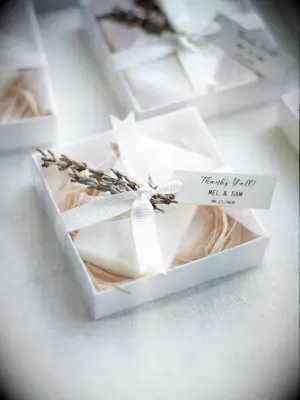 Lavender bar soap welcome favors for wedding guests