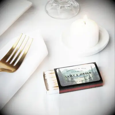 Custom matchbox wedding favor