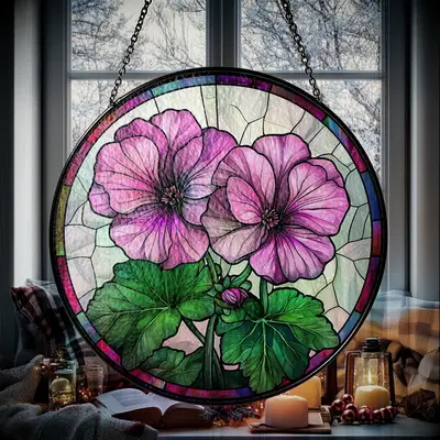 Glass flower suncatcher