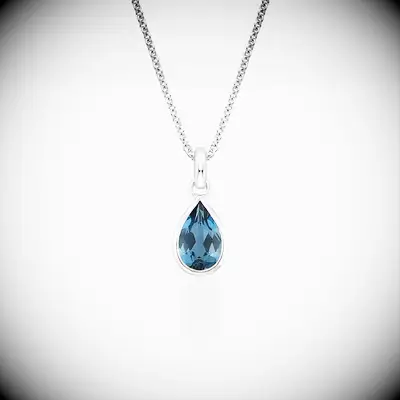 Blue Topaz necklace from Brilliant Earth for your 4th wedding anniversary