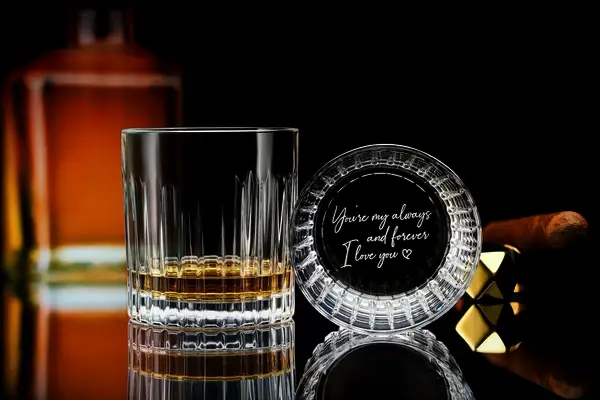Engraved whiskey tumbler