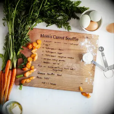 Custom recipe chopping board