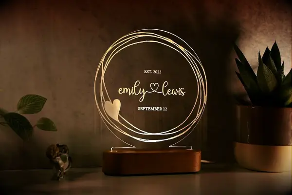 Custom name bedside light