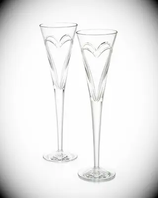 Heart shaped flute glasses