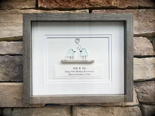 Custom diamond wedding anniversary art frame