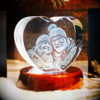 Crystal anniversary portrait gift