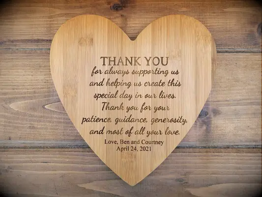 Personalized cutting board thank you gift for parents