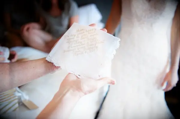 Embroidered handkerchief thank you gift for parents