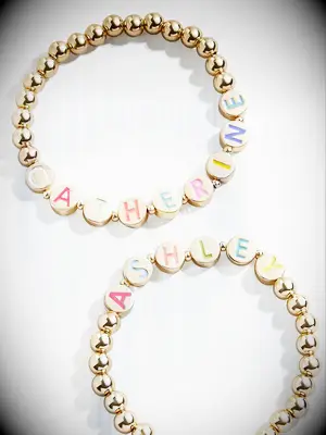 Beaded bracelet for couples with custom name