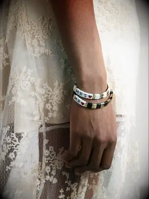 Roxanne Assoulin beaded Mr and Mrs bracelet husband and wife bracelets