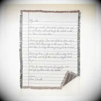 personalized love letter blanket cotton anniversary gift