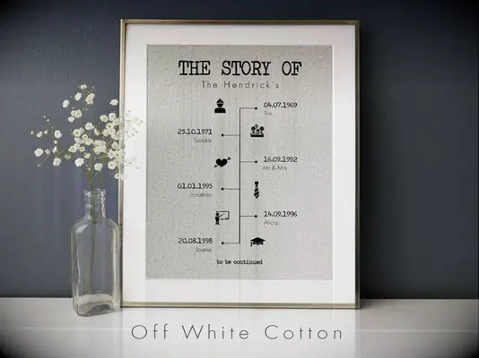 Story print cotton anniversary gift