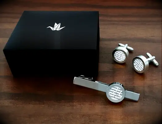 Cufflinks cotton anniversary gift 