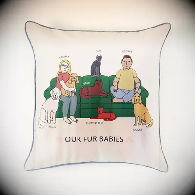 Pet family pillow cotton anniversary gifts