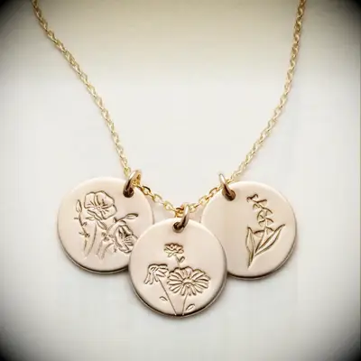 Made by Mary birth flower stack necklace gift for wife