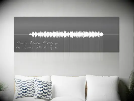 Sound wave wall art of wedding song gift for wife