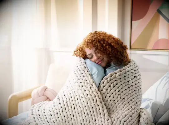 Chunky knit dark gray weighted blanket gift for wife