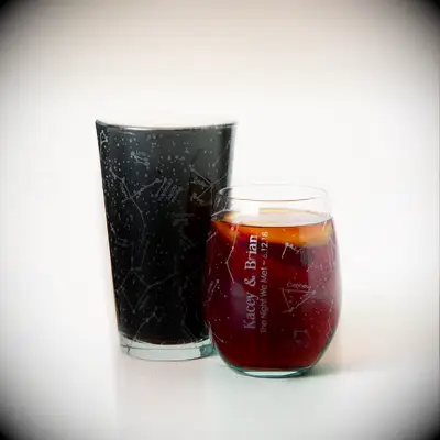 Custom constellation glasses romantic gift for wife