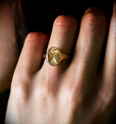 Romantic signet ring gift for wife