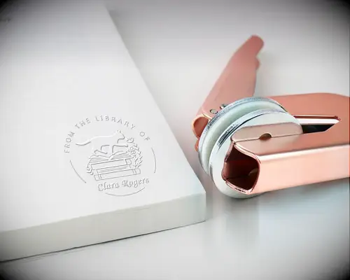 Personalized book embosser gift for wife