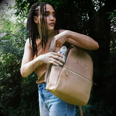 Personalized leather backpack from Leatherology