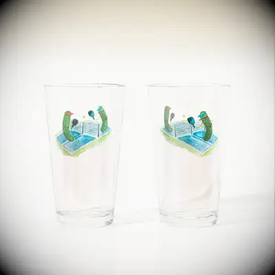 Pickleball pint glass set brother-in-law gift