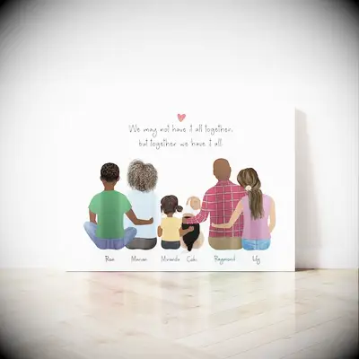 Custom family portrait with quote